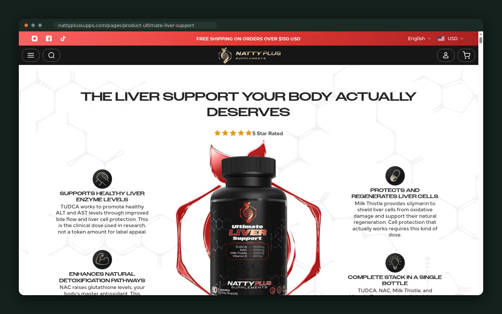 NattyPLUS Supplements website — screen 4