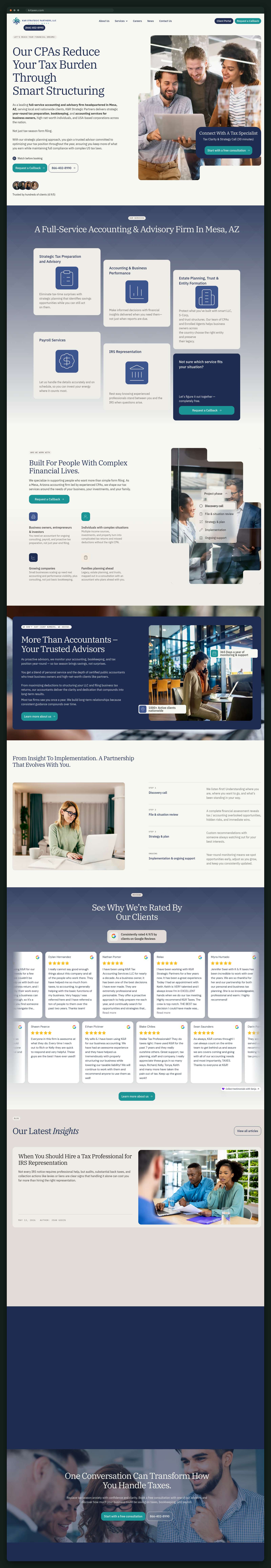 K&R Strategic Partners homepage, full scroll