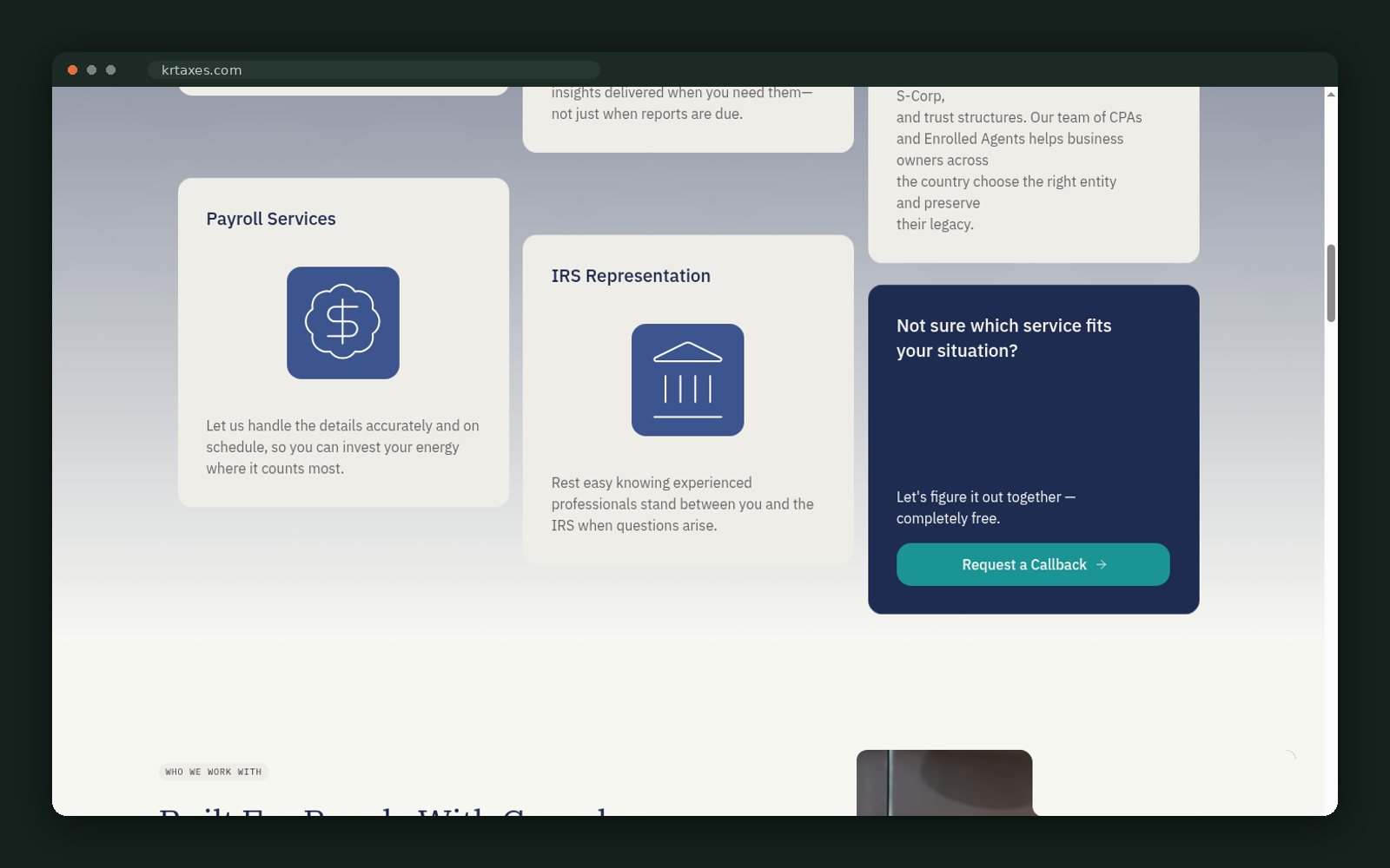 Segment blocks: business owners, complex filers, growing companies