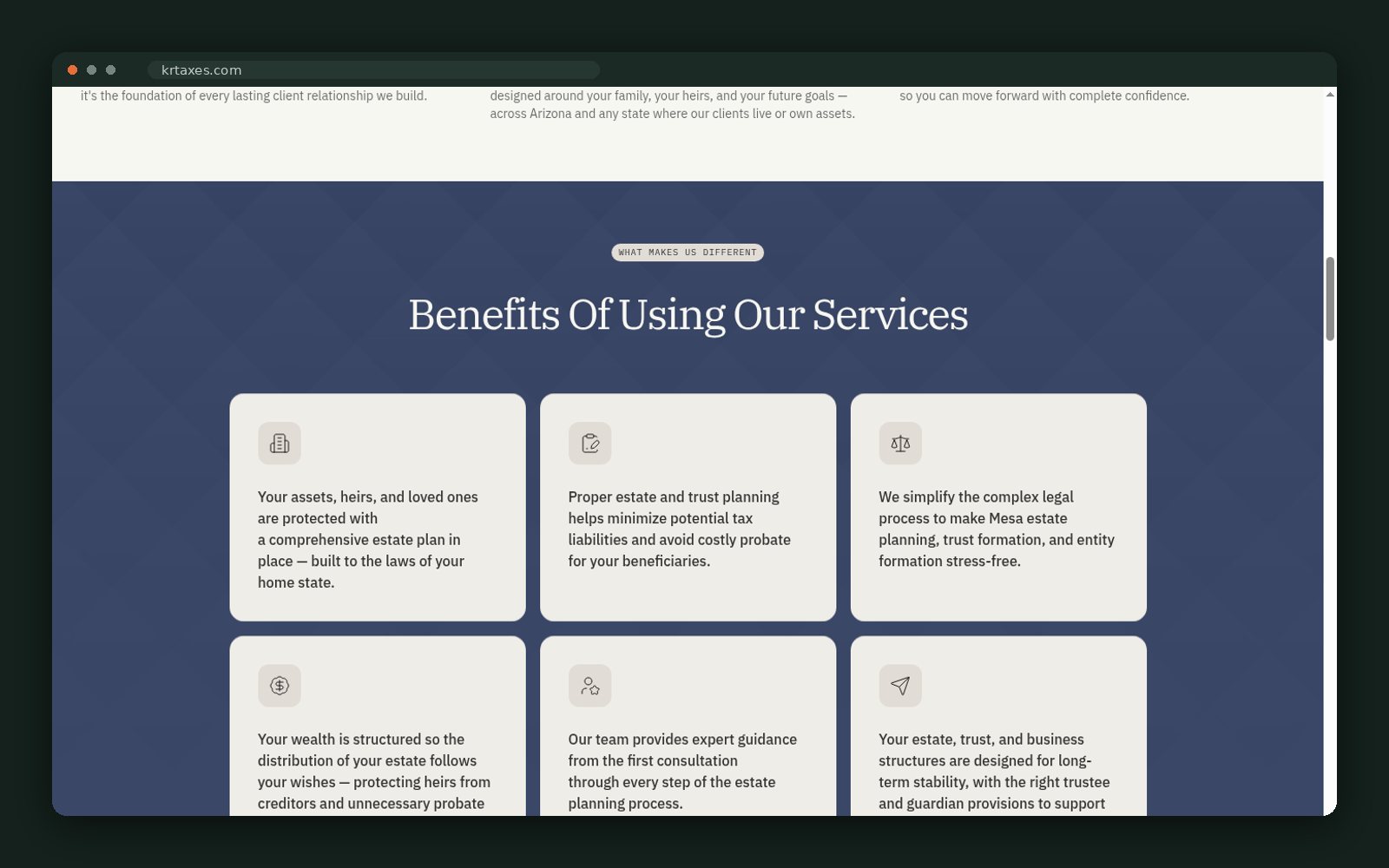 Estate planning benefits grid