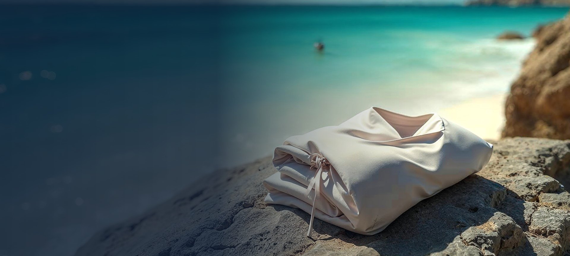 Art-directed coastal swimwear scene representing Mare Jouel's industry