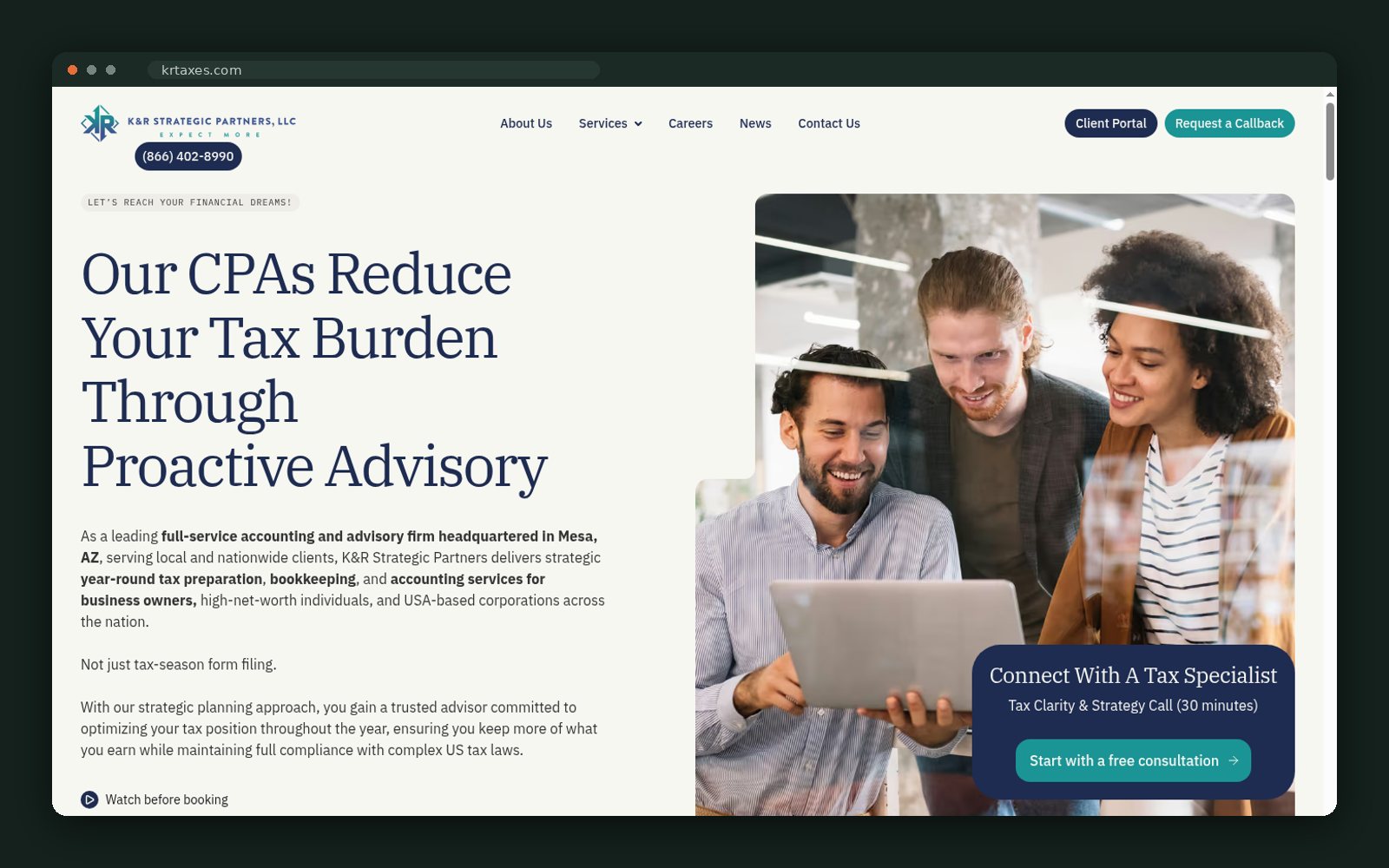 K&R Strategic Partners website homepage