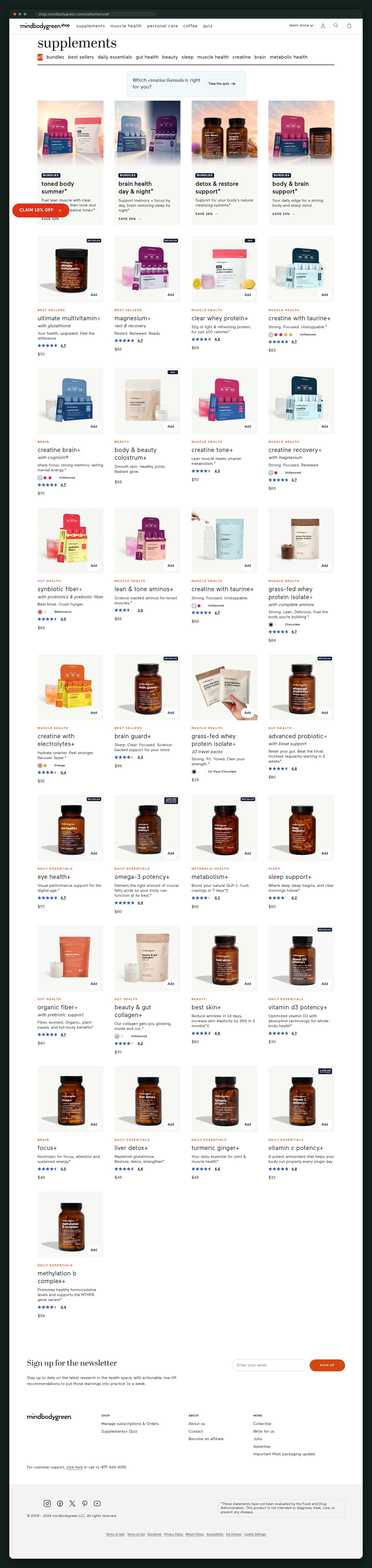 Supplements catalogue, full scroll