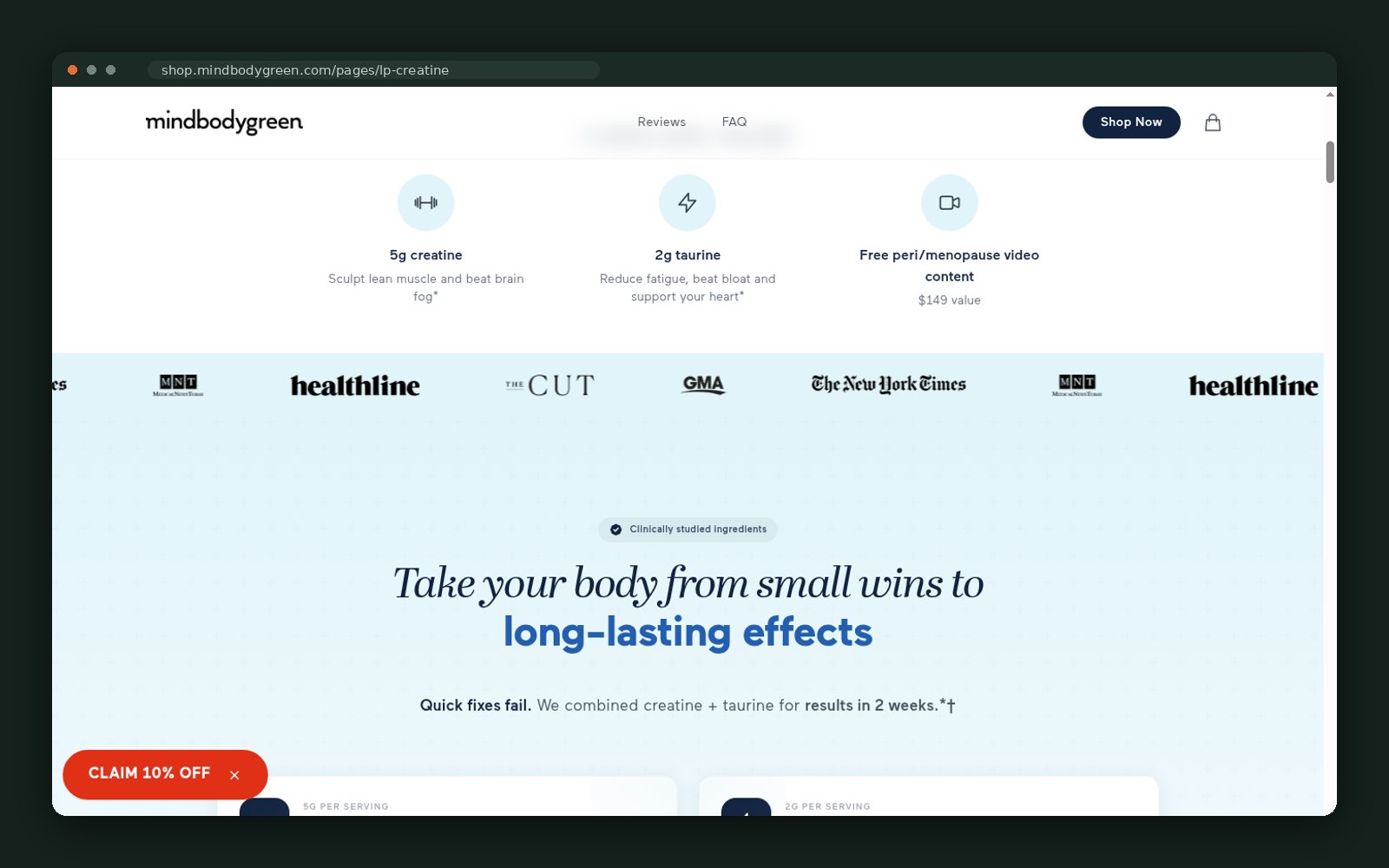 Formula breakdown and press credibility strip