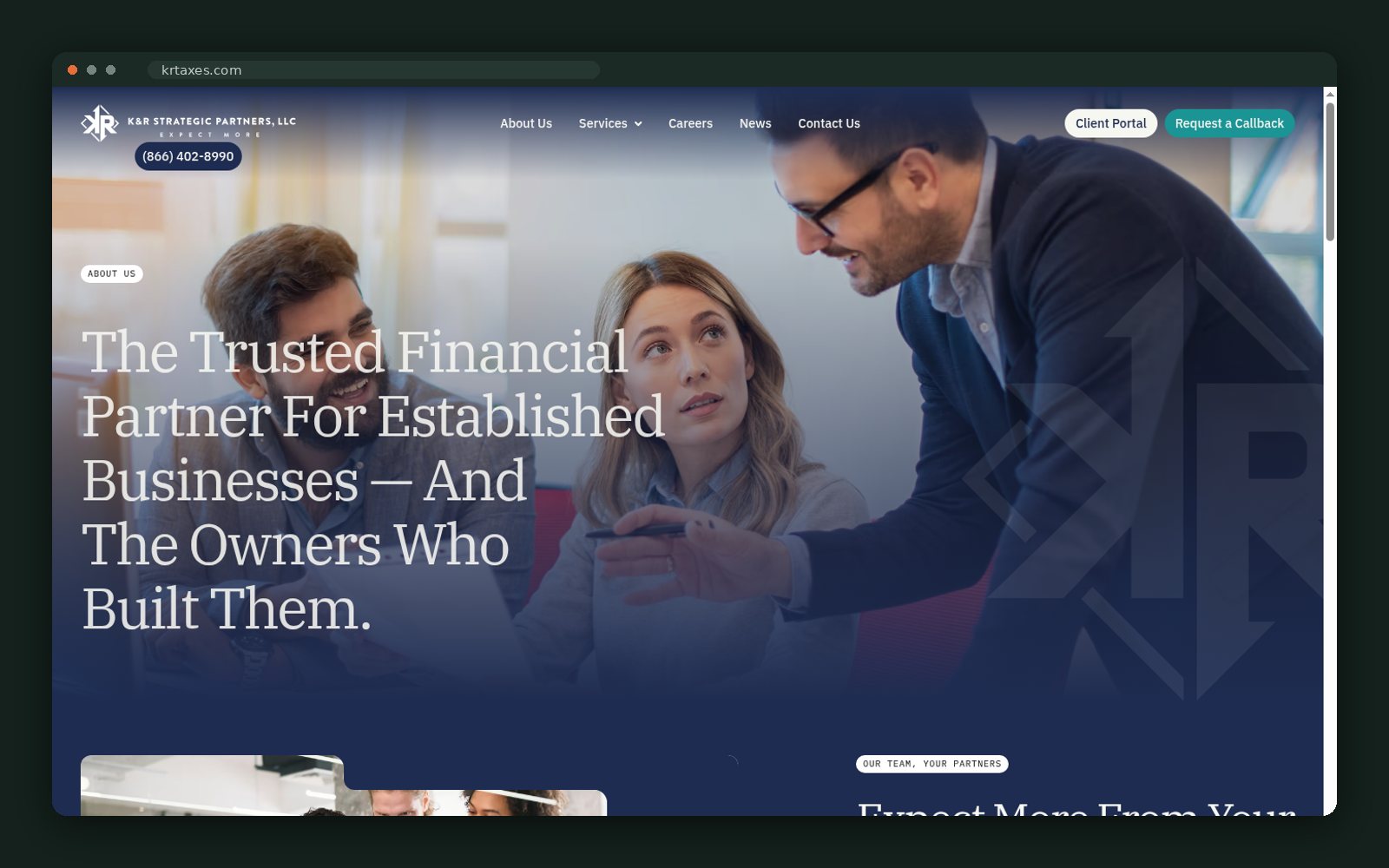 K&R Strategic Partners website — screen 2