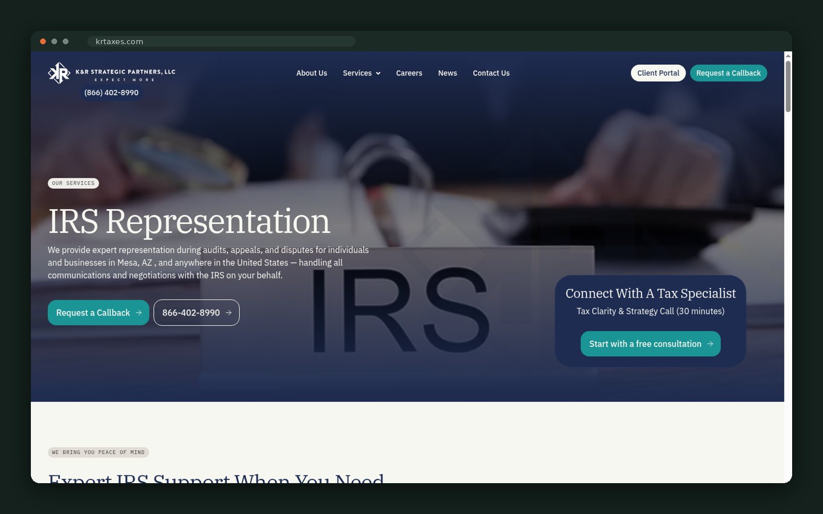 K&R Strategic Partners website — screen 4