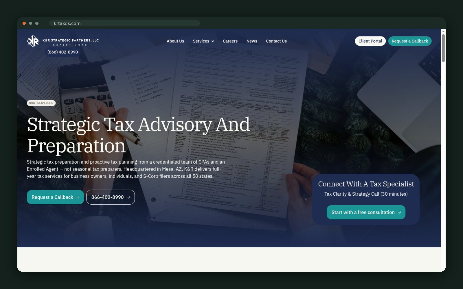 K&R Strategic Partners website — screen 3