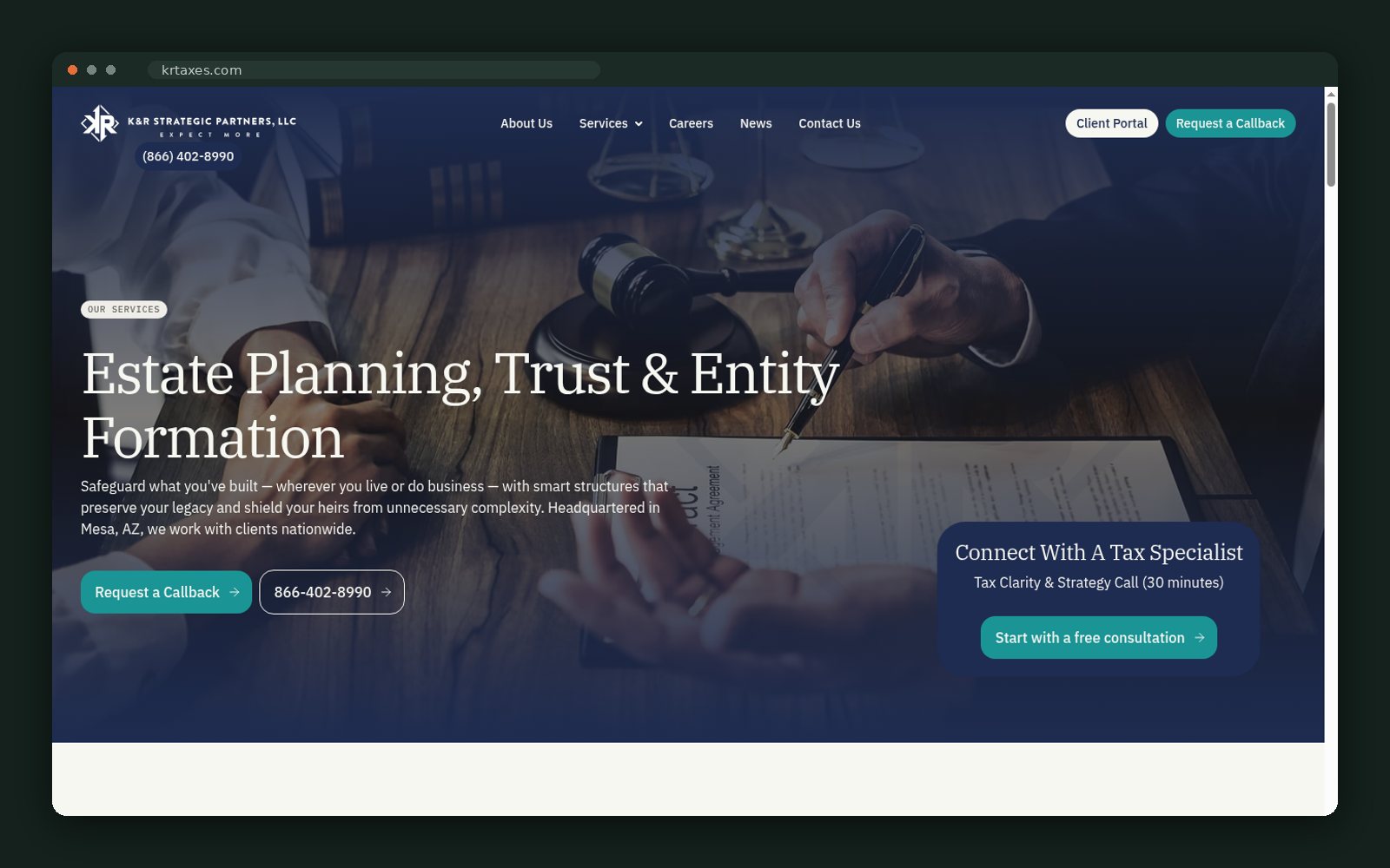 K&R Strategic Partners website — screen 5