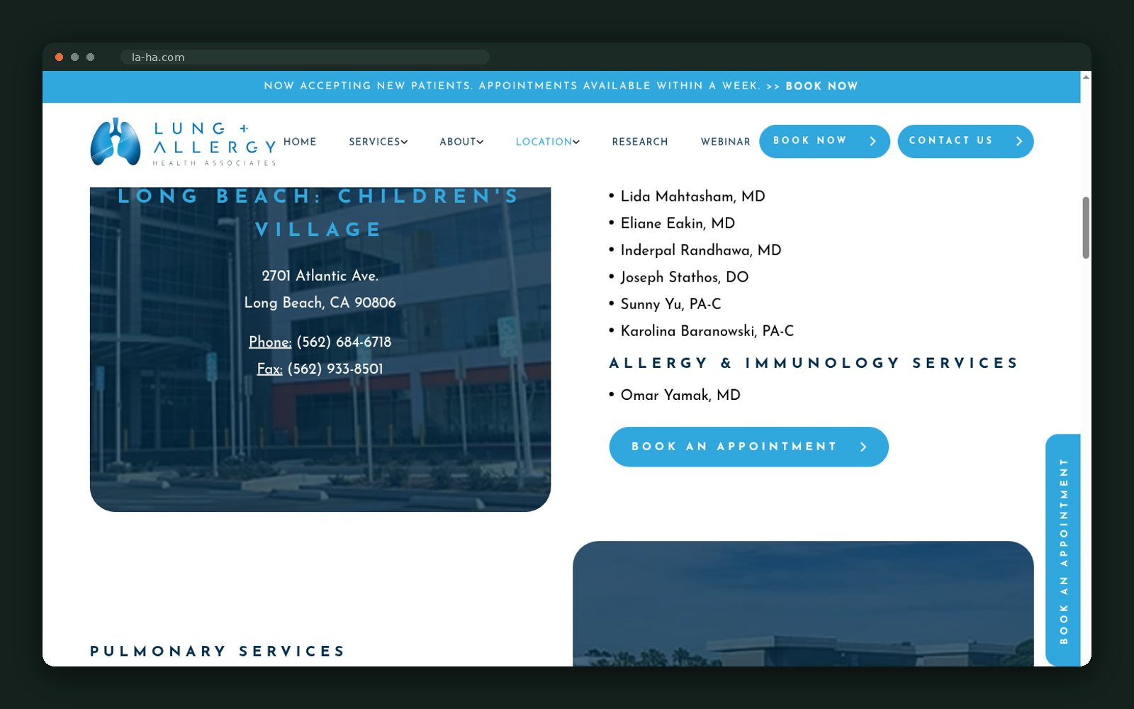 Per-office specialist lists and contact details