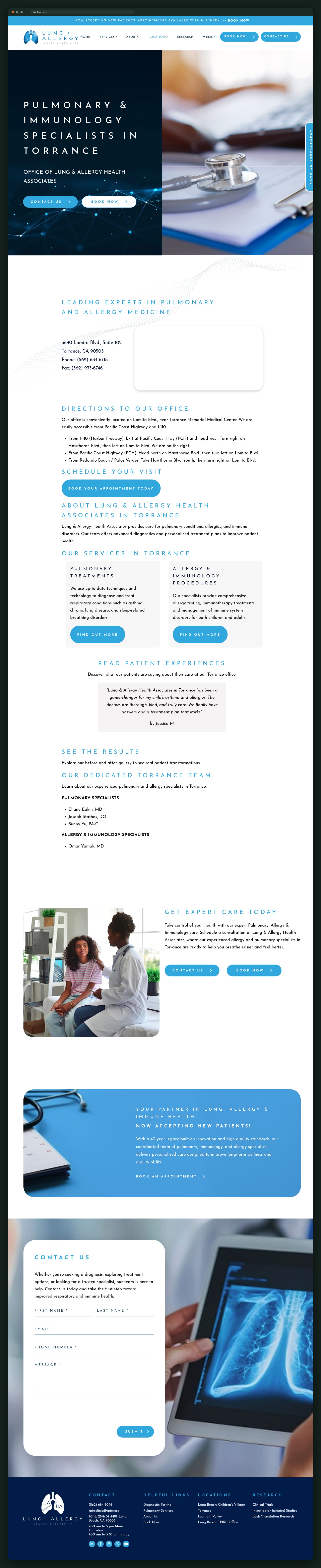 Torrance location page, full scroll