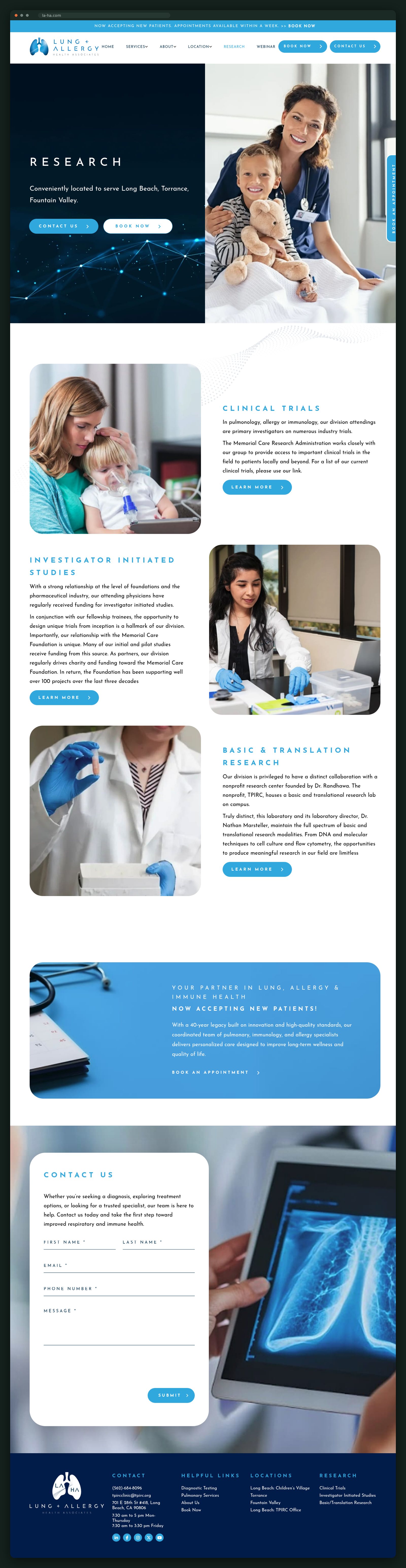 Research page, full scroll