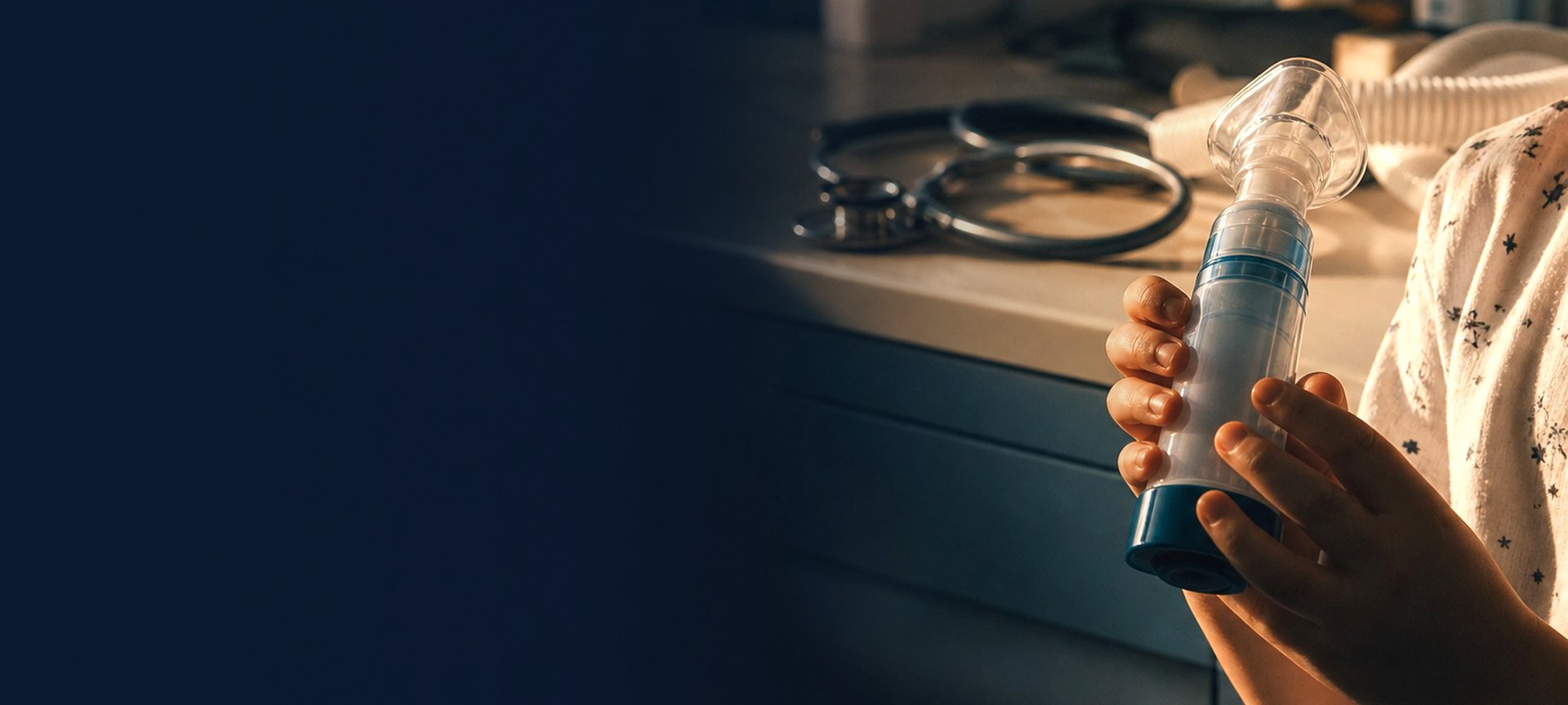 Art-directed pediatric respiratory clinic scene representing LAHA's specialty