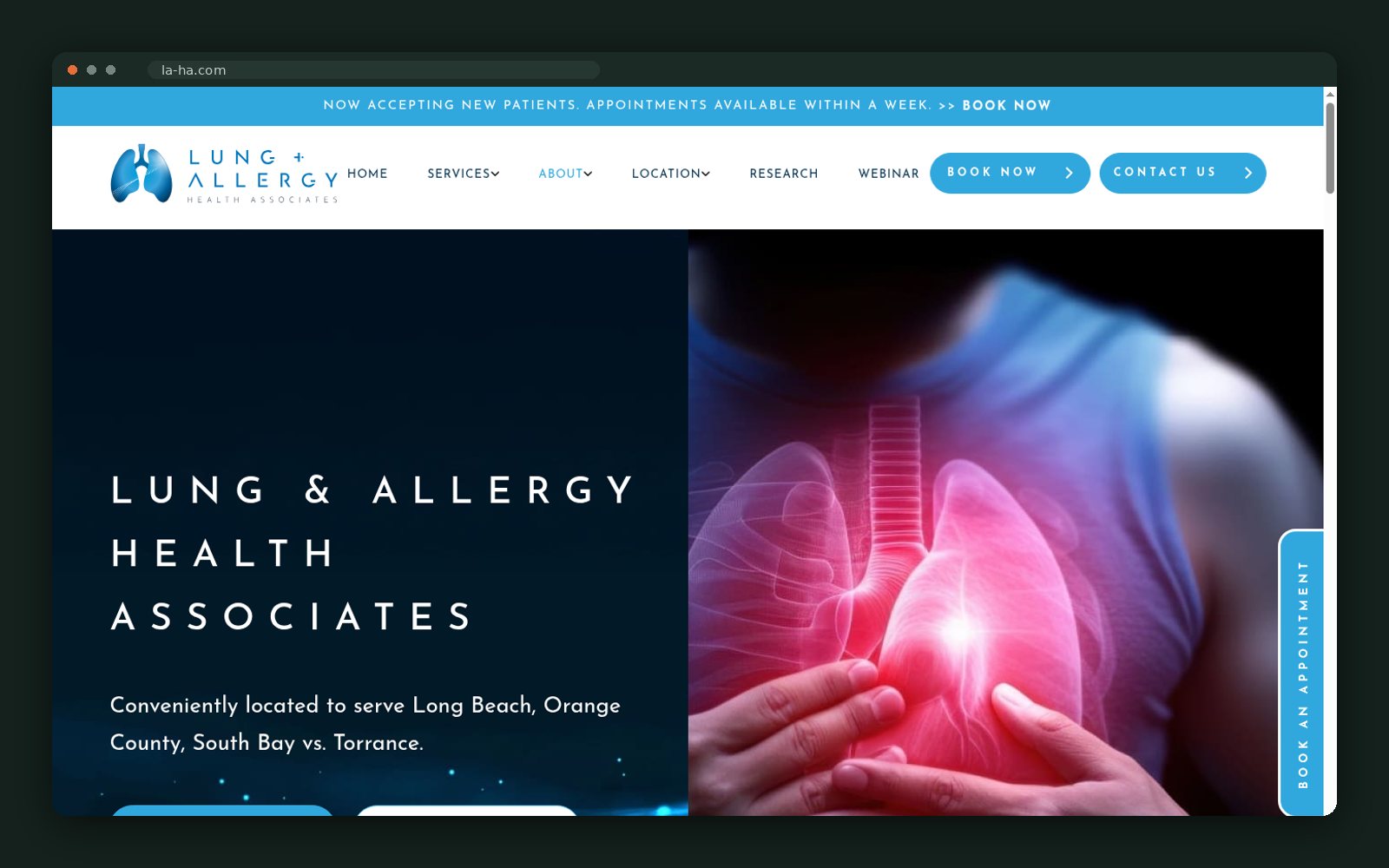 LAHA website — screen 2