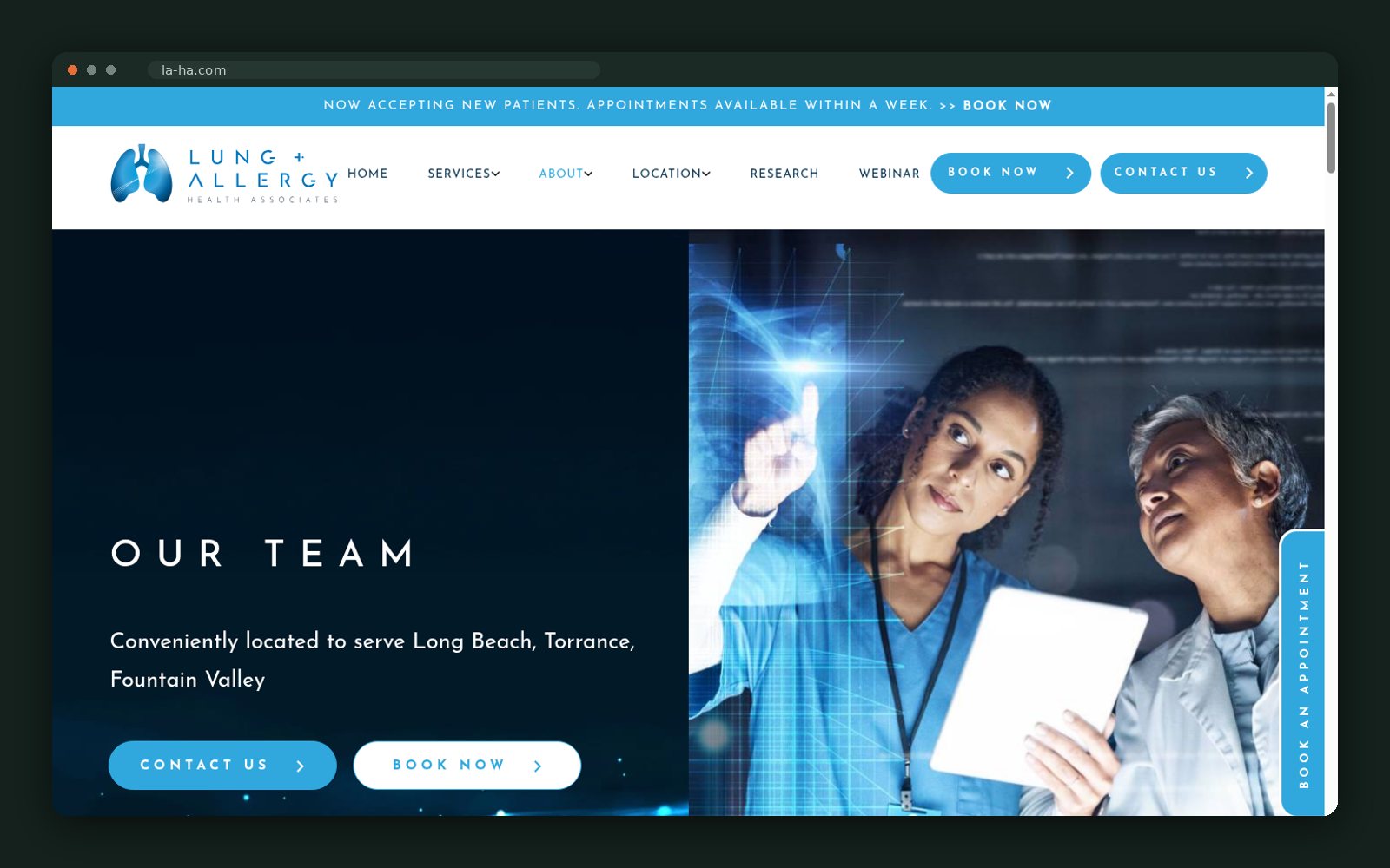 LAHA website — screen 3