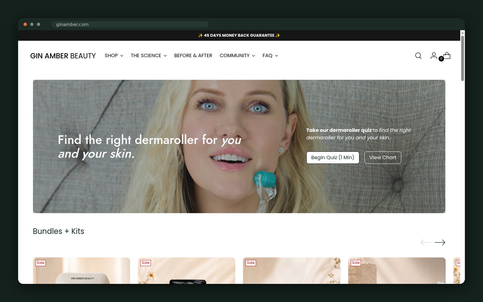Gin Amber Beauty website — screen 5