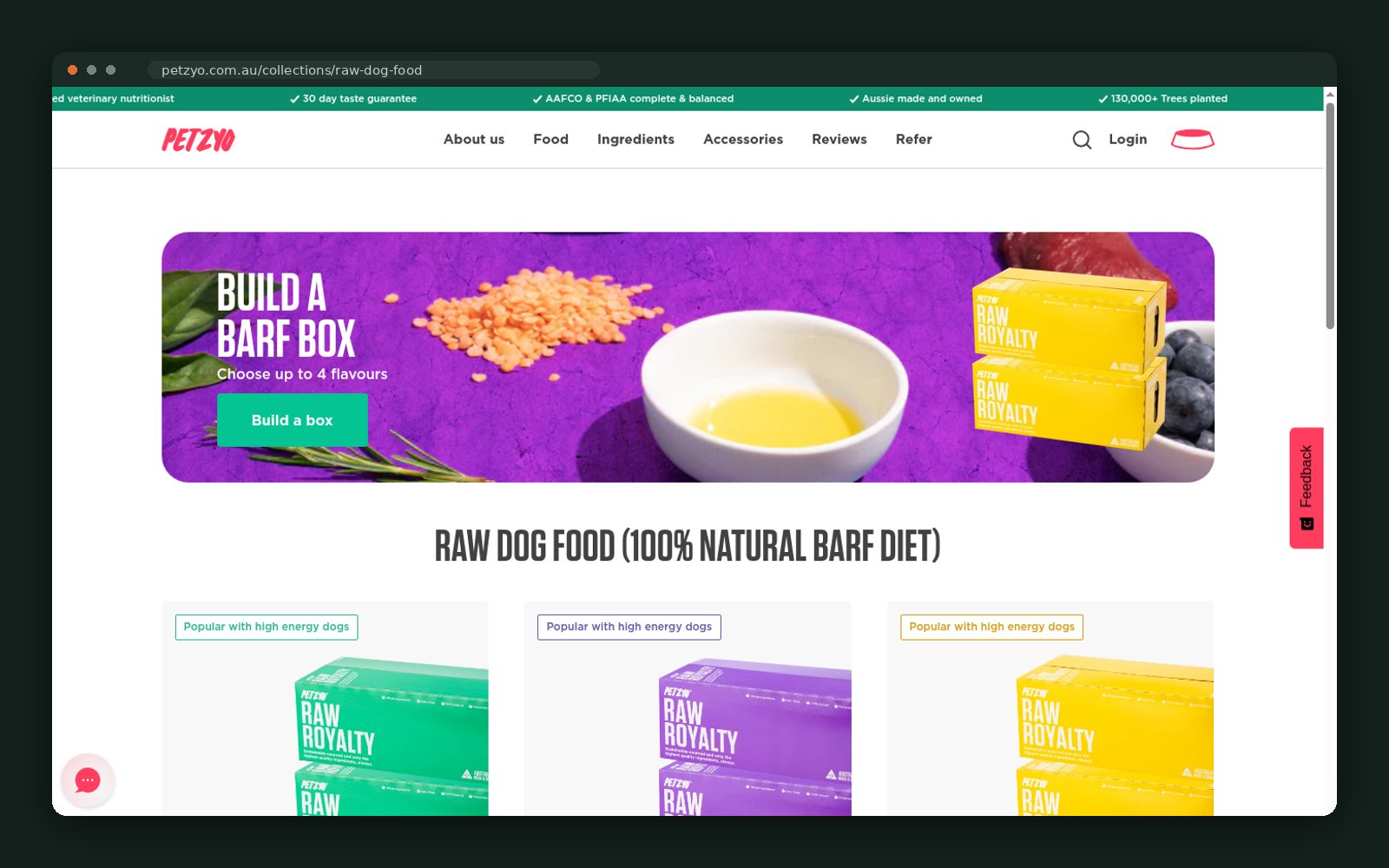 Raw BARF diet range