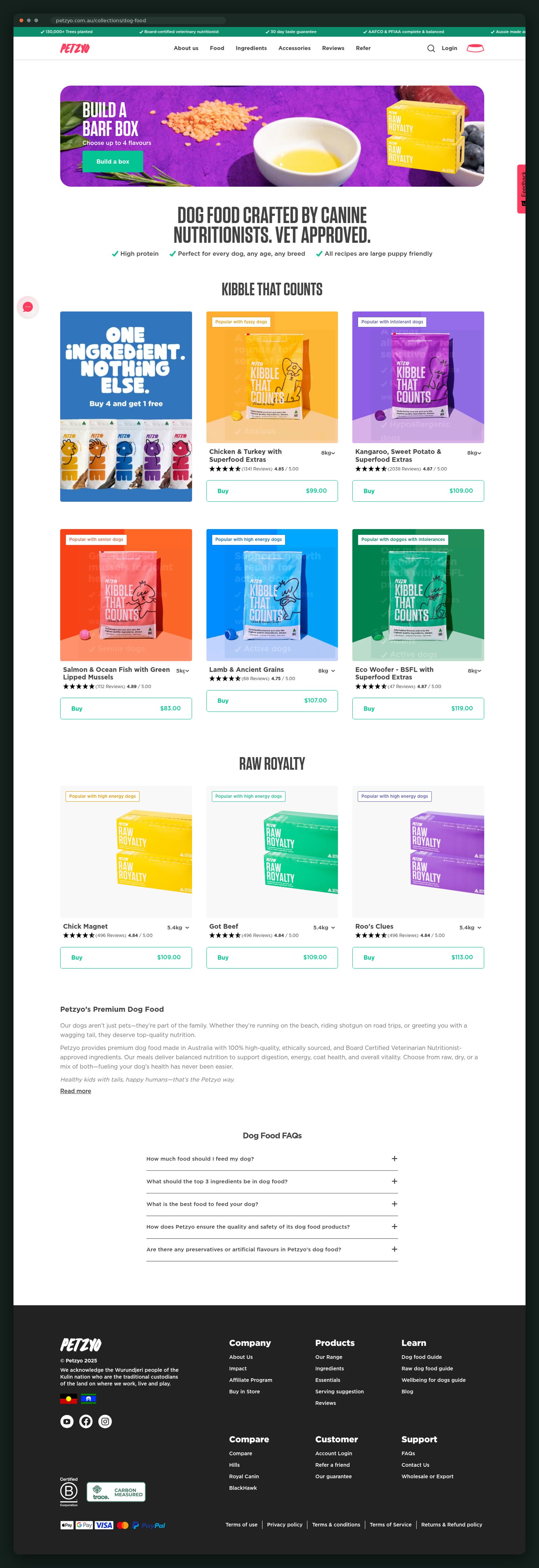 Dog food collection, full scroll