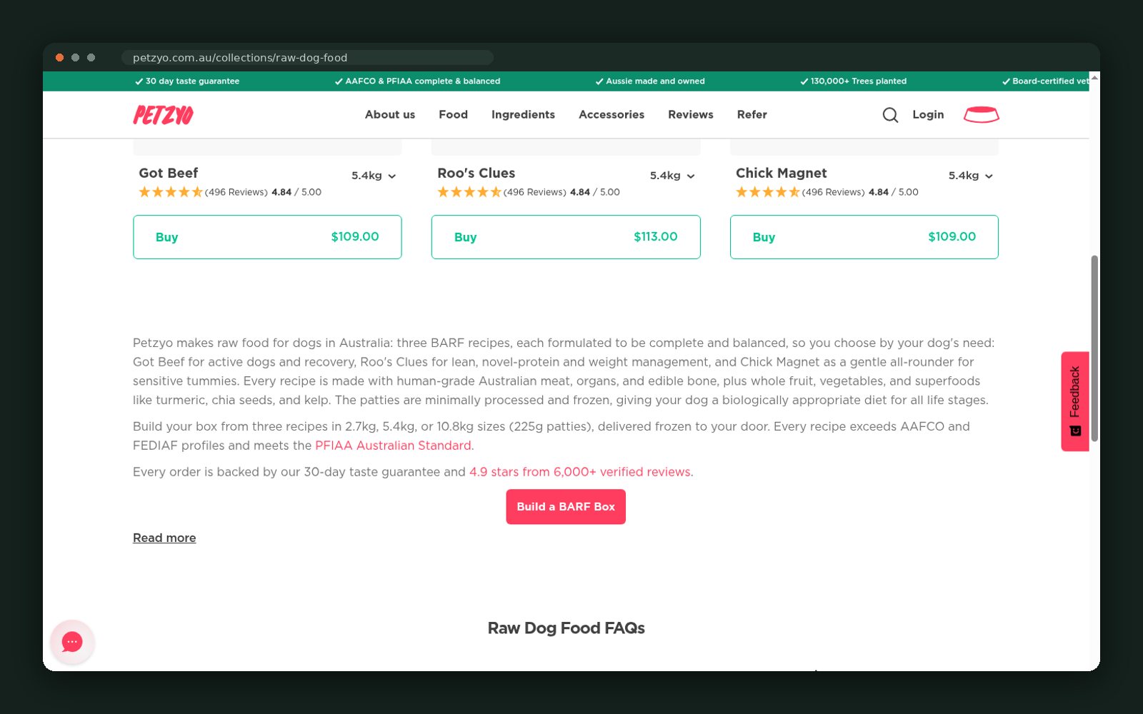 Raw recipe explainer and FAQ block