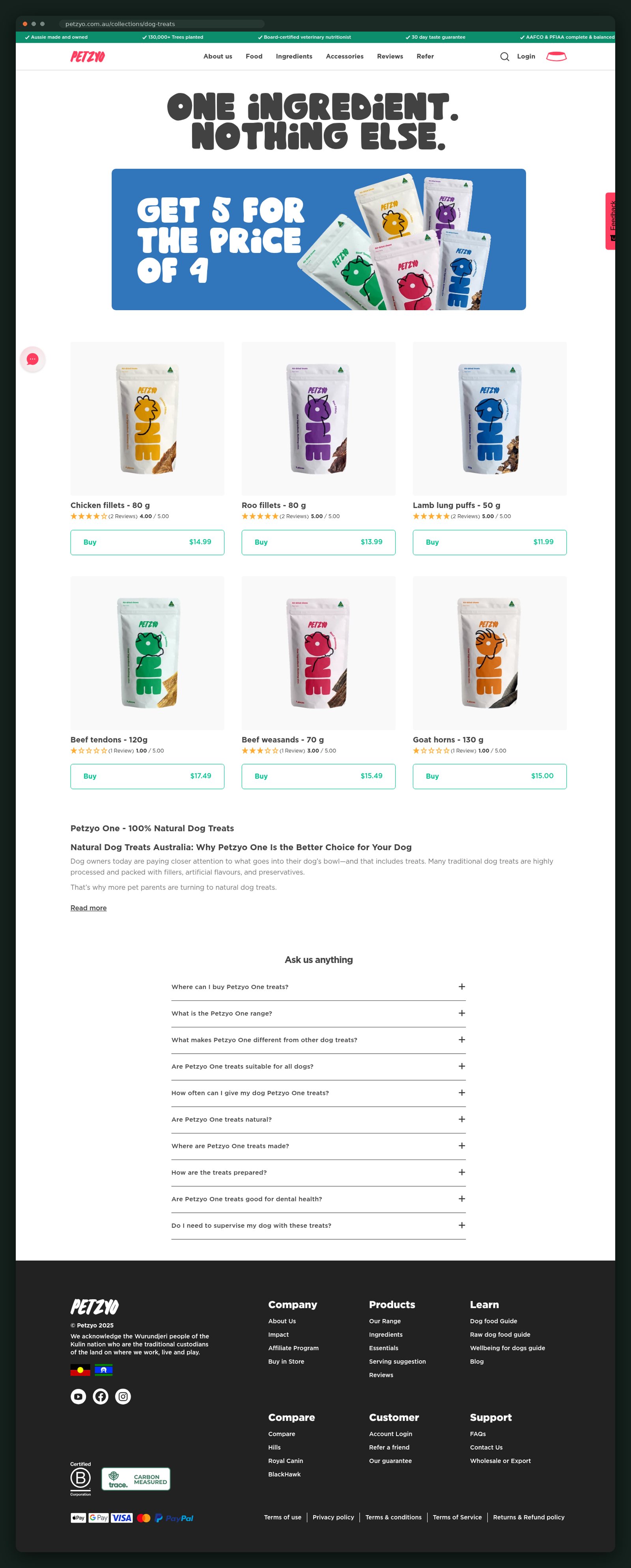 Dog treats collection, full scroll