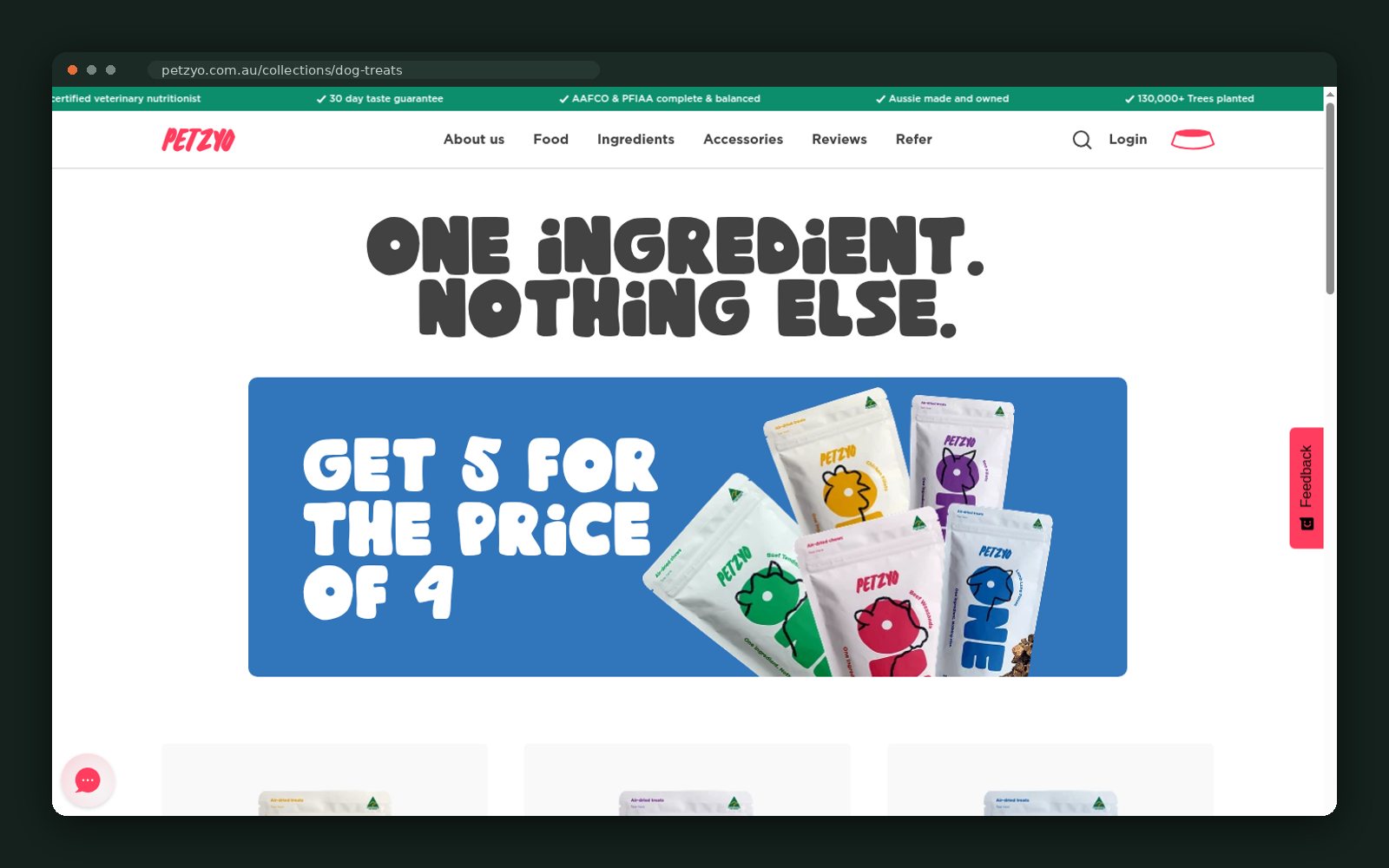 Single-ingredient treats bundle offer