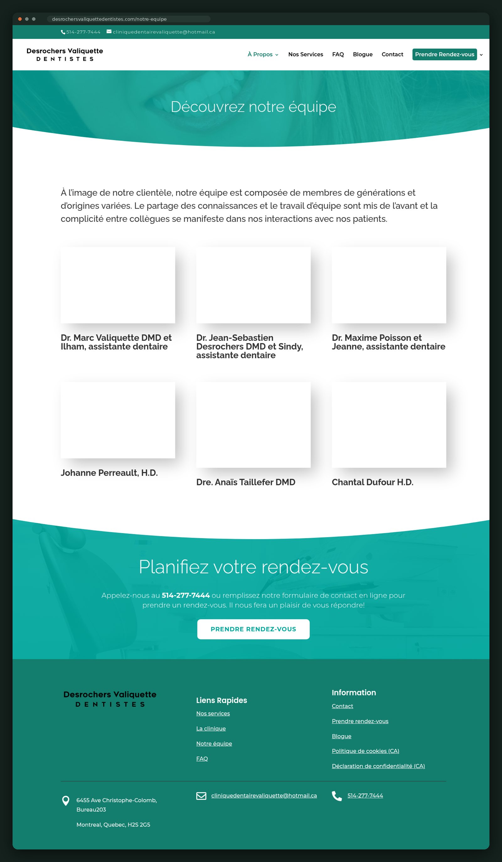 Full team page