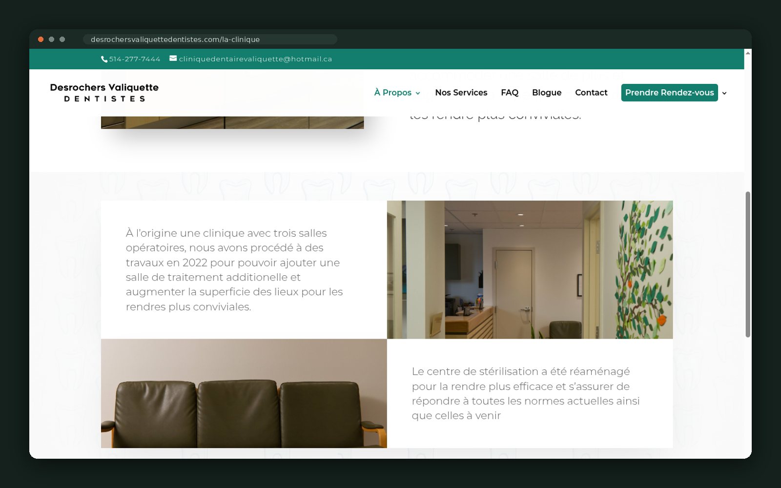Centre Dentaire Valiquette website — screen 5