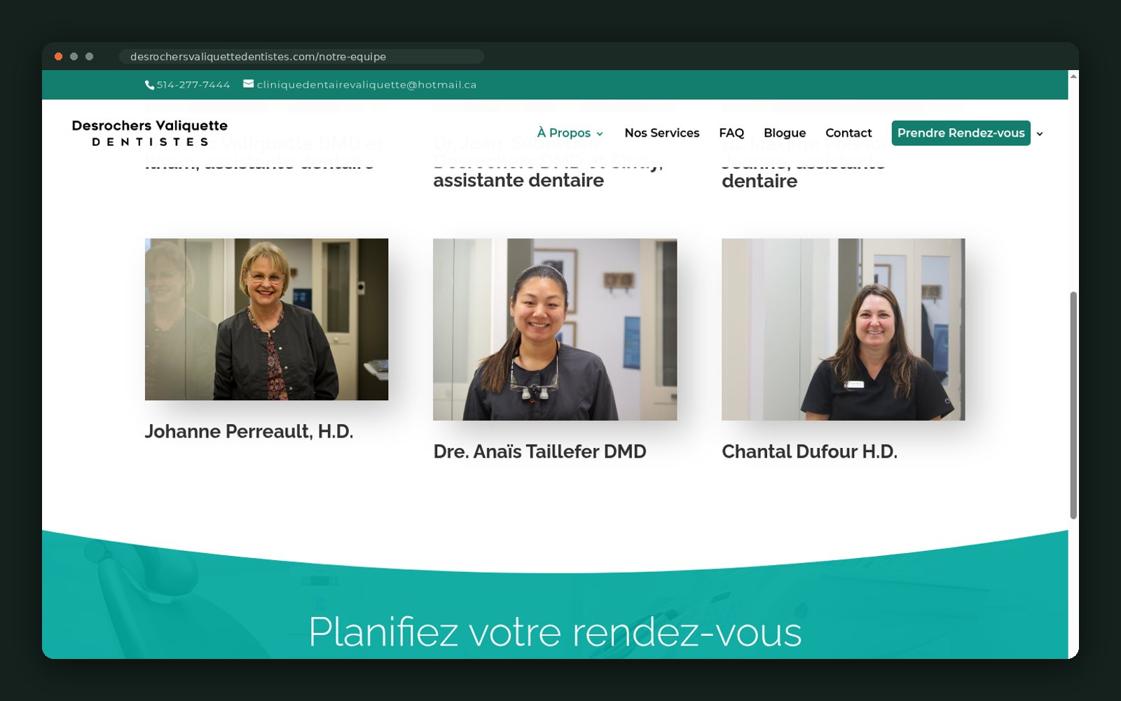 Team portraits — dentists and hygienists
