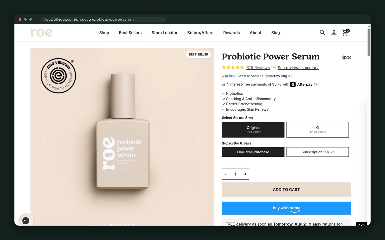 roe Wellness website — screen 3