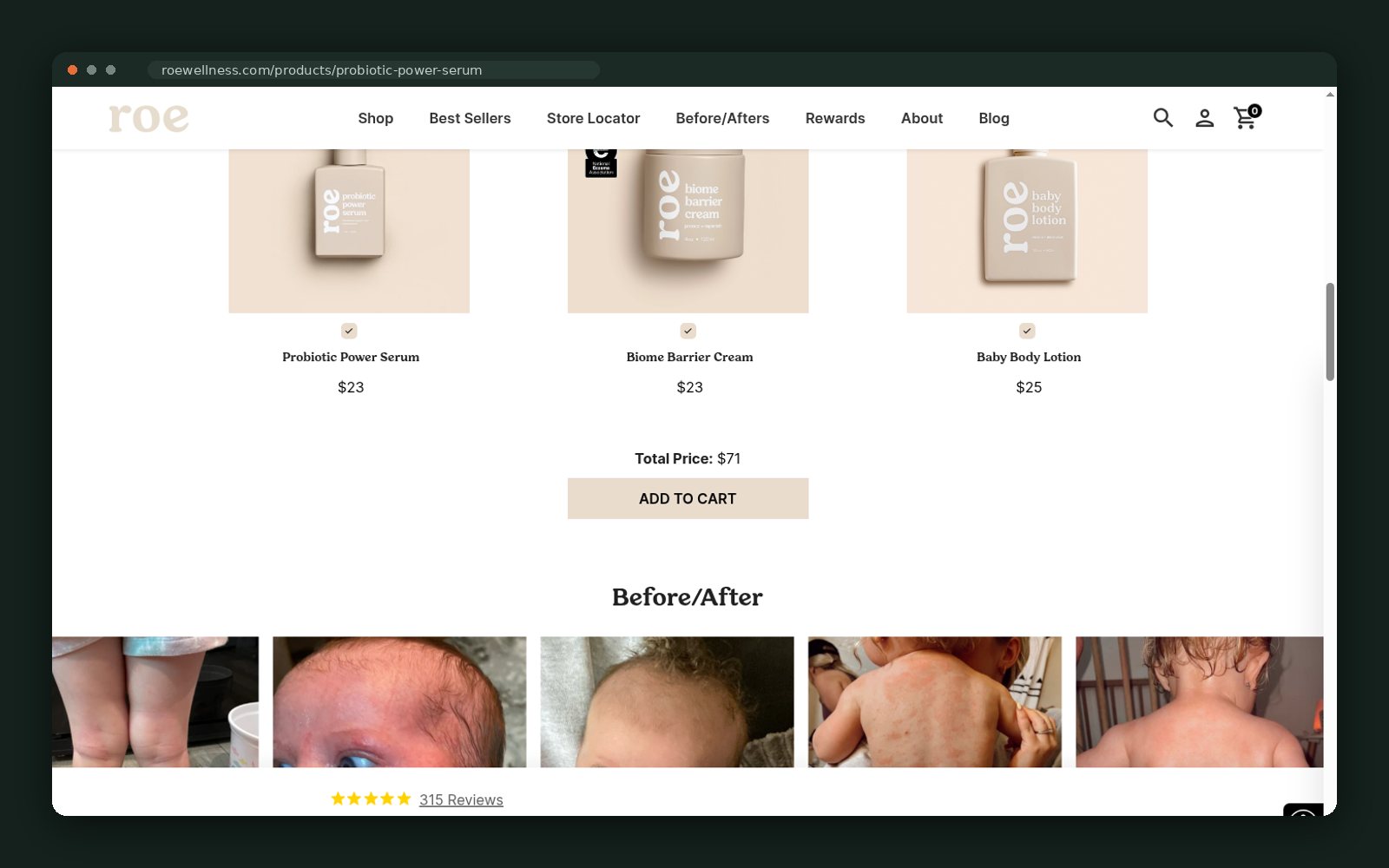 "Complete the set" cross-sell with a before/after strip