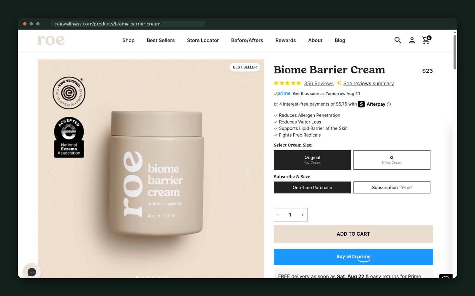 roe Wellness website — screen 5
