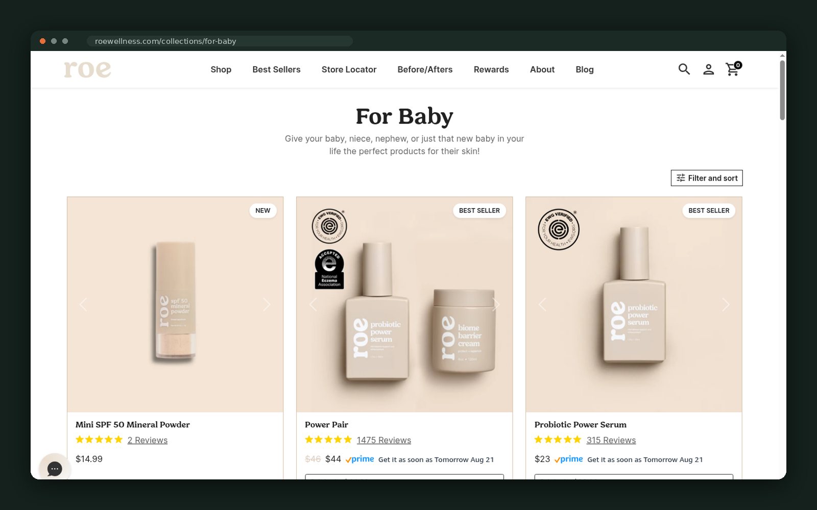 roe Wellness website — screen 4