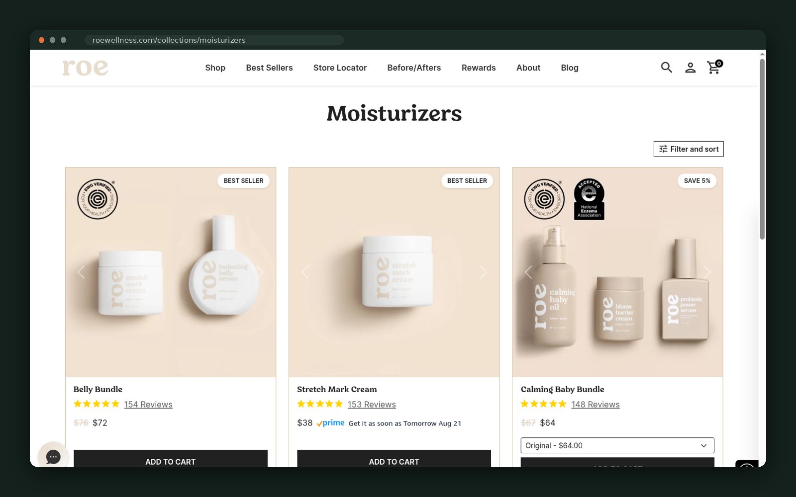 Moisturizers collection