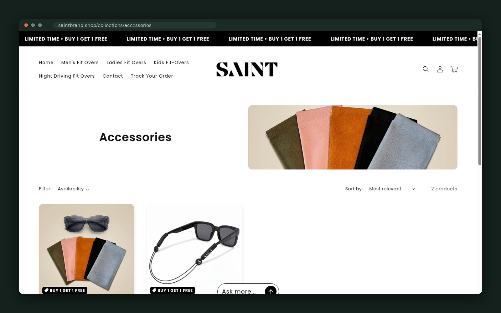Accessories collection page
