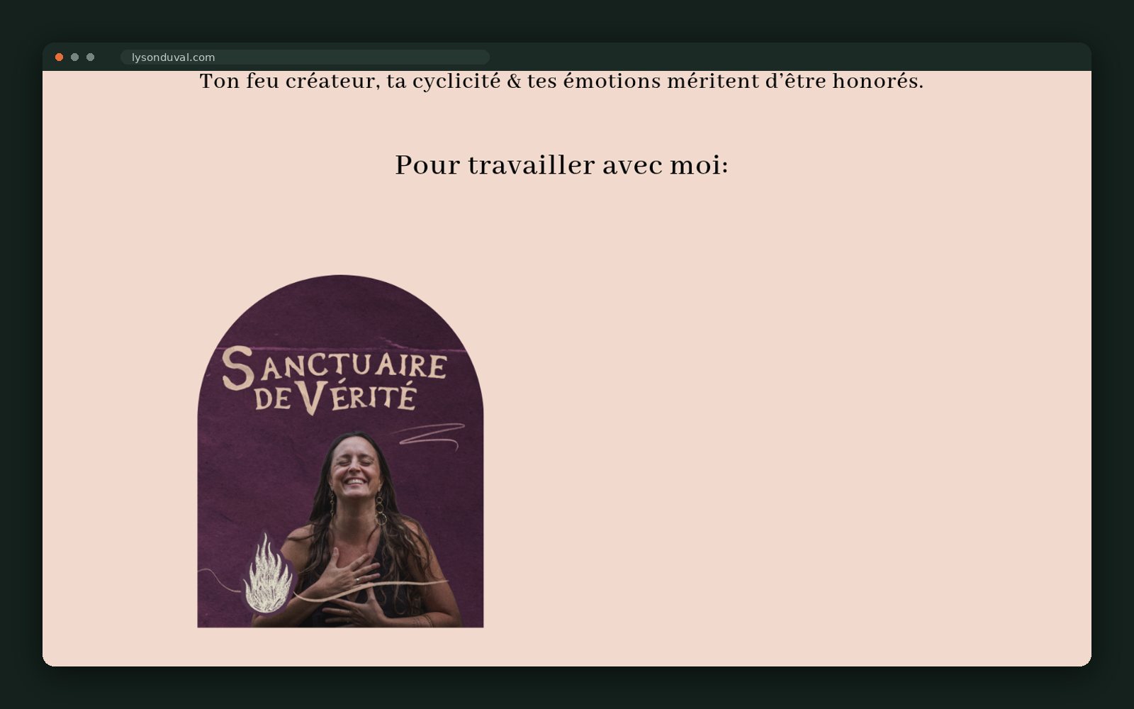 Programme cards — Sanctuaire de Vérité and the EFT programme