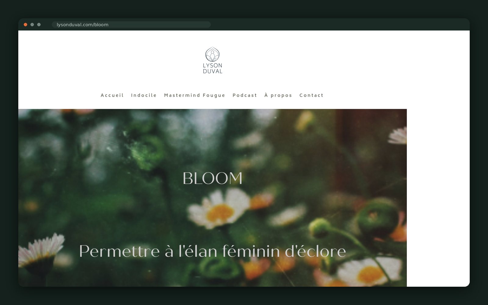 BLOOM hero — spring ceremony landing page