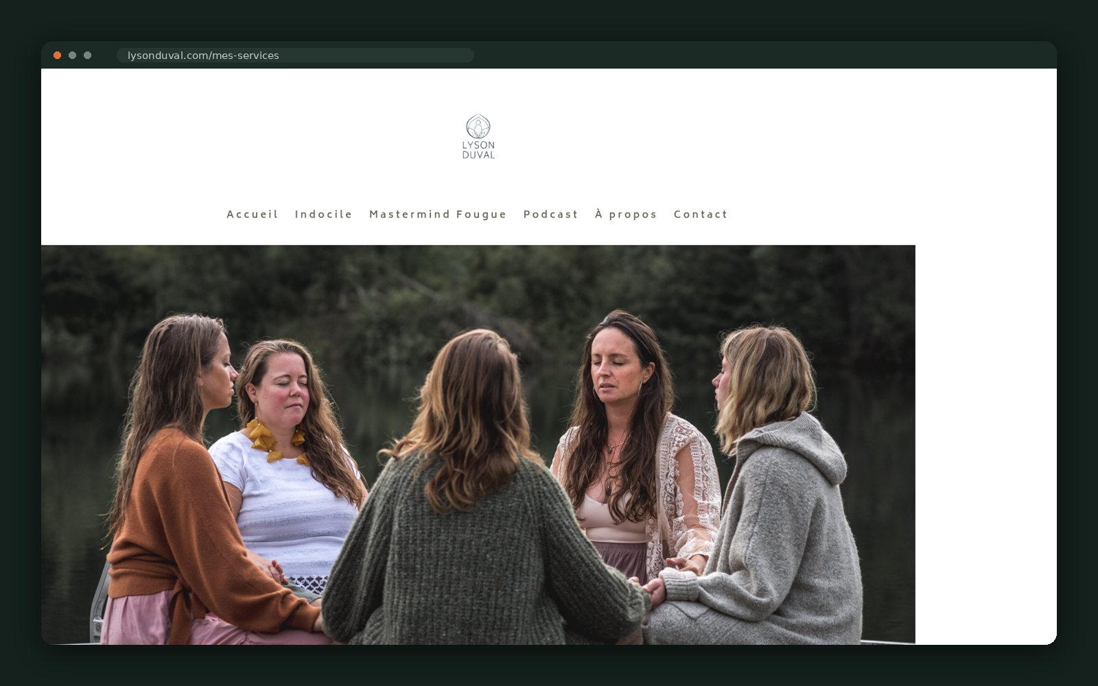 Services page — mentorship, EFT and group circles