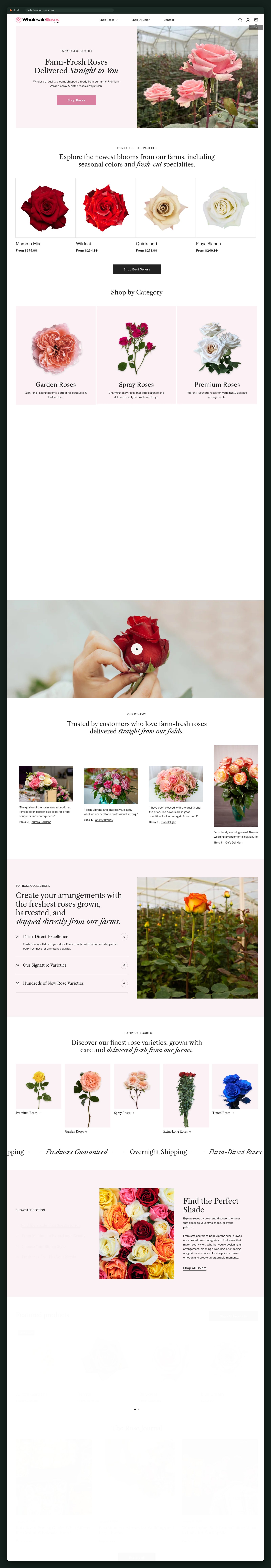 WholesaleRoses.com website homepage