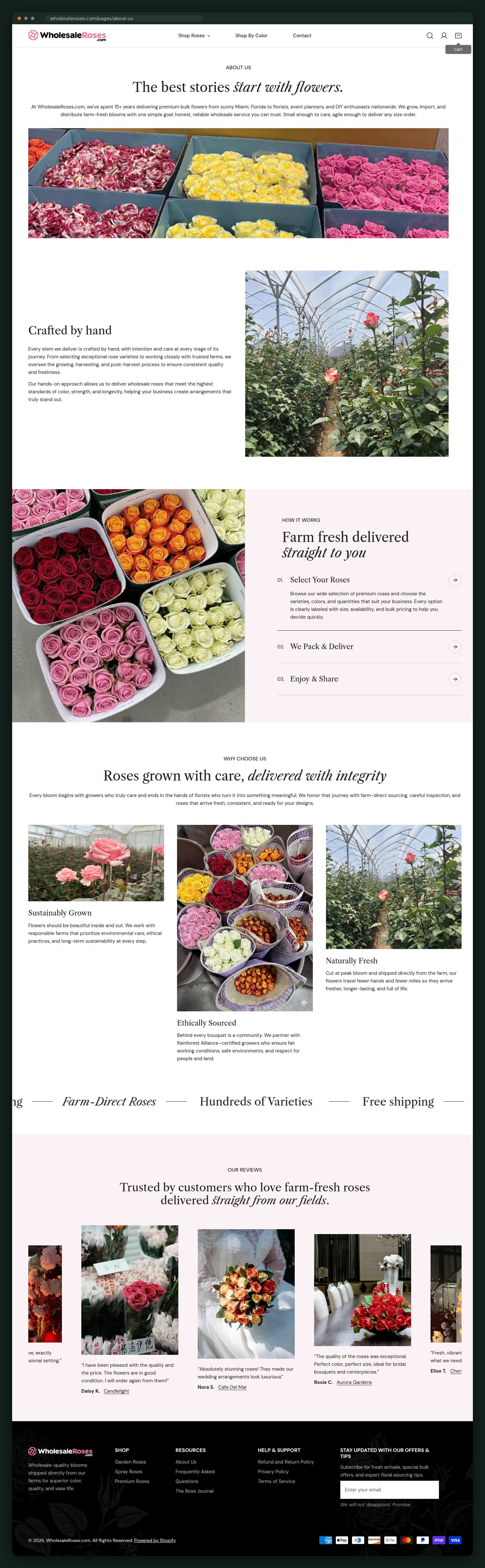 WholesaleRoses.com website — screen 2