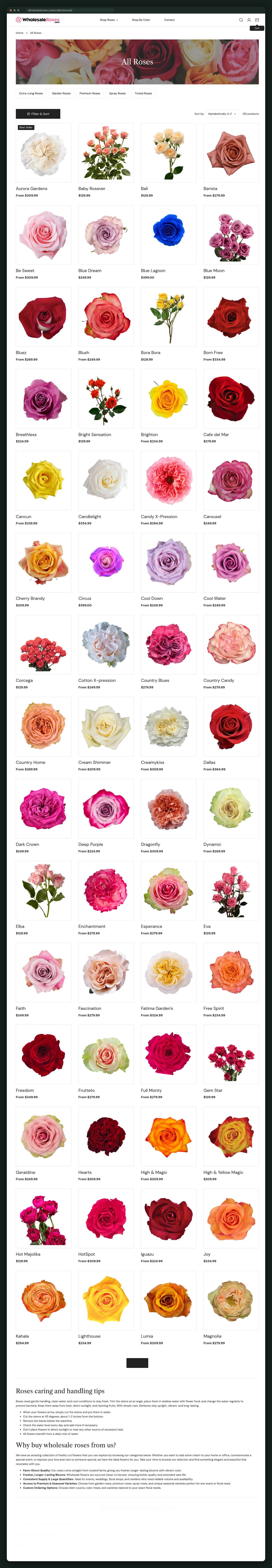 WholesaleRoses.com website — screen 3