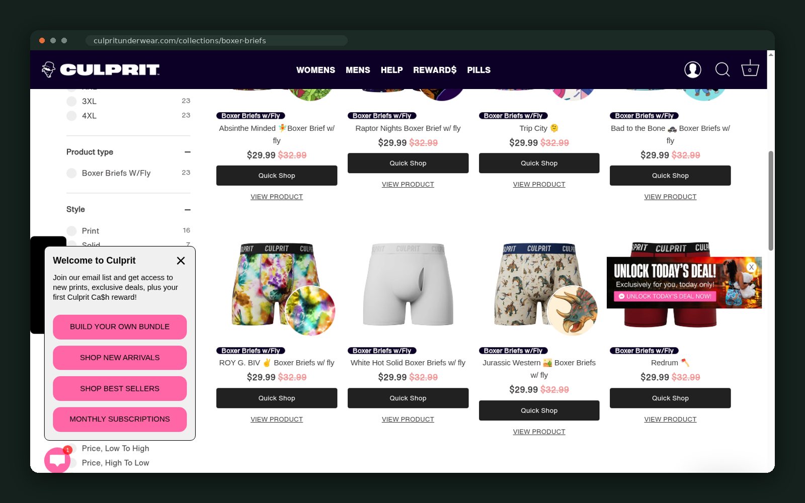 Sort and filter panel on the collection template
