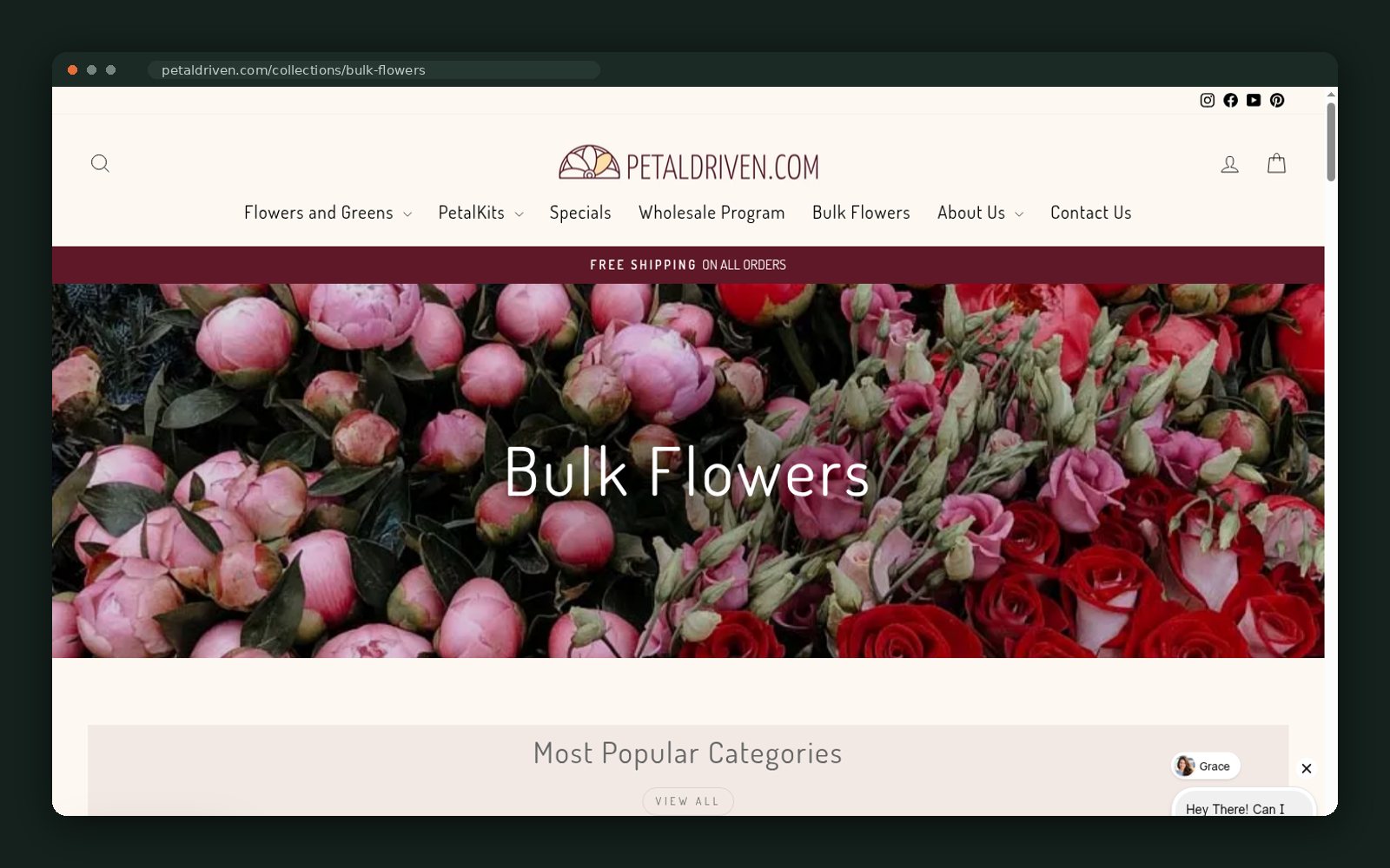 Bulk flowers — box pricing without a wholesale minimum