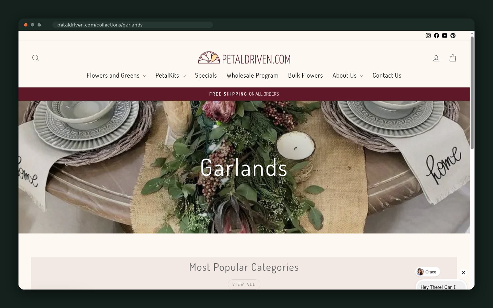 Garlands collection for events and holidays