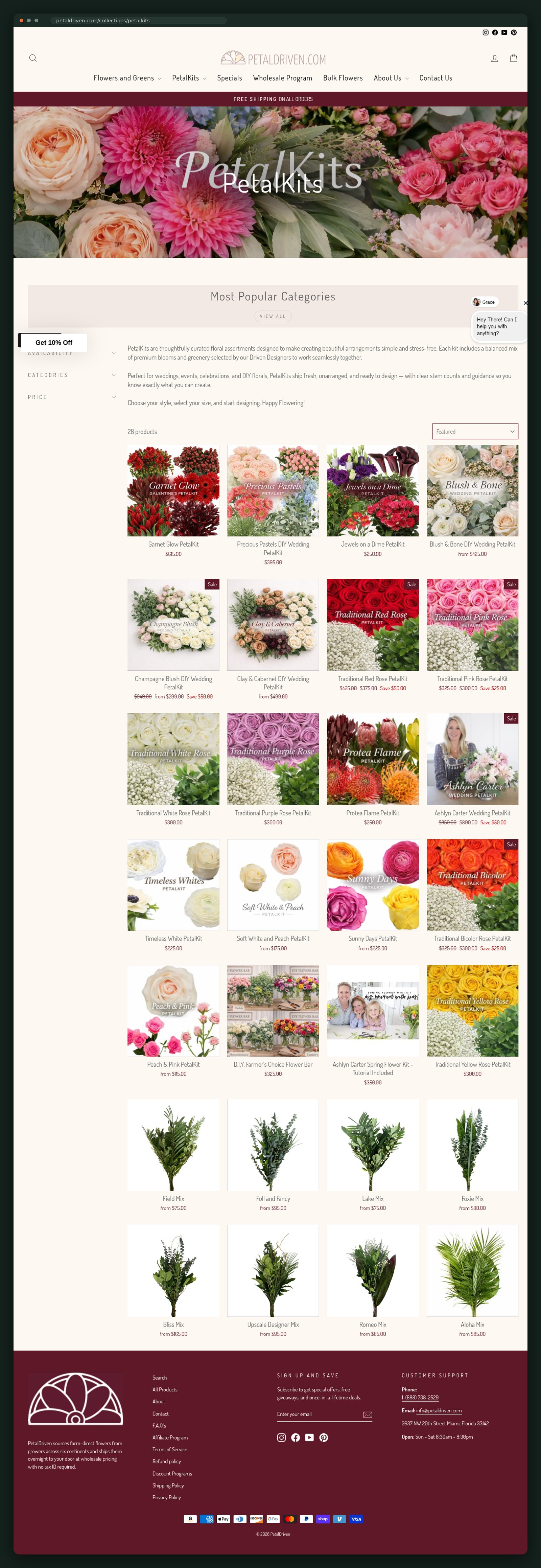PetalKits collection, full scroll