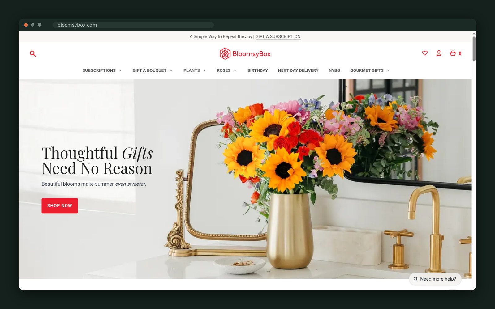 BloomsyBox website homepage