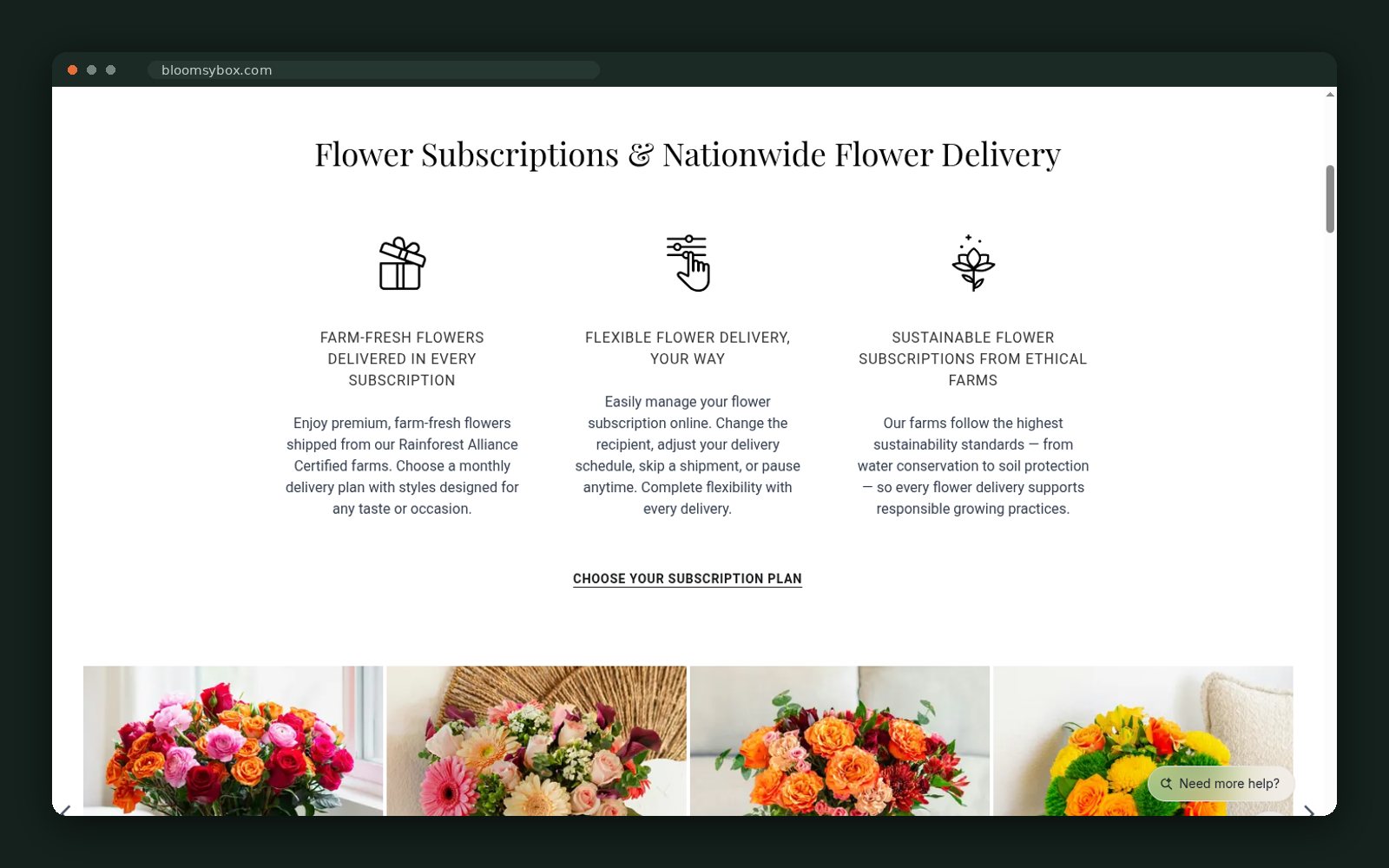 Subscription value proposition — farm-fresh, flexible, sustainable