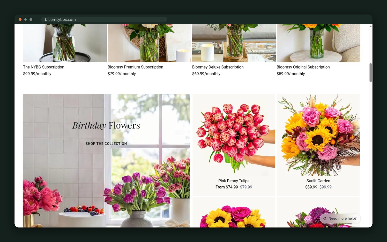 BloomsyBox website — screen 3