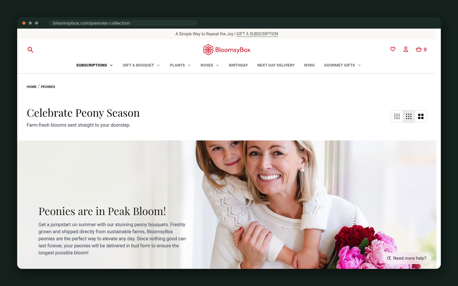 Peony season landing collection