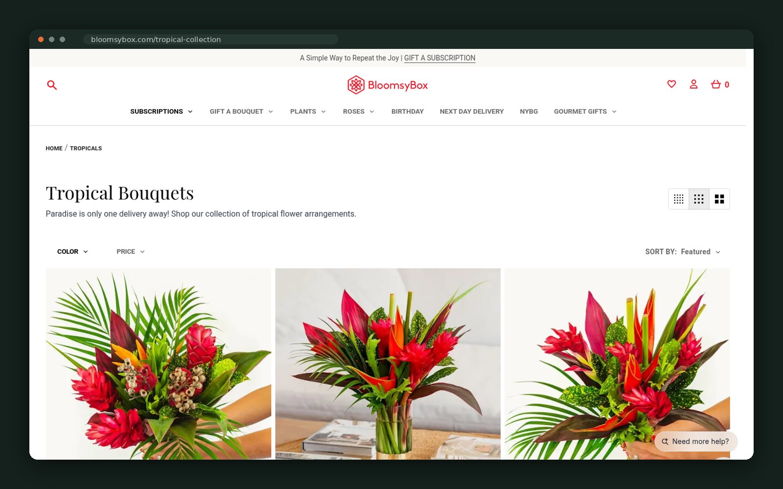 Tropical bouquets collection