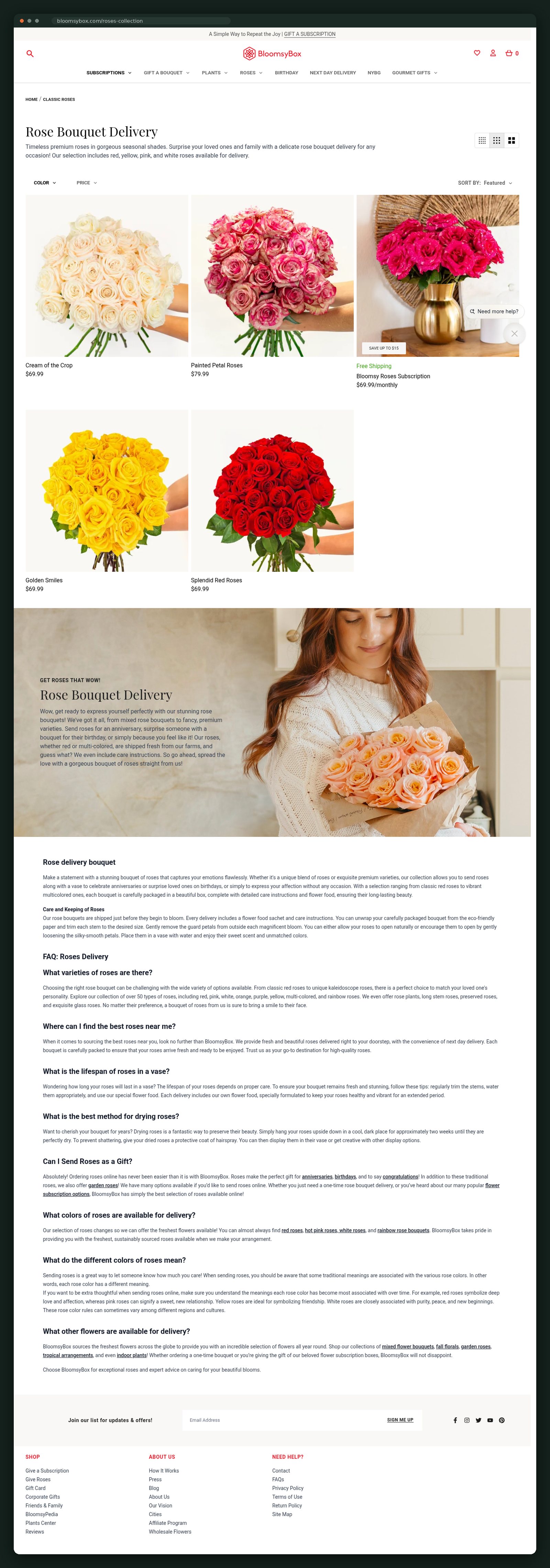 BloomsyBox website — screen 2