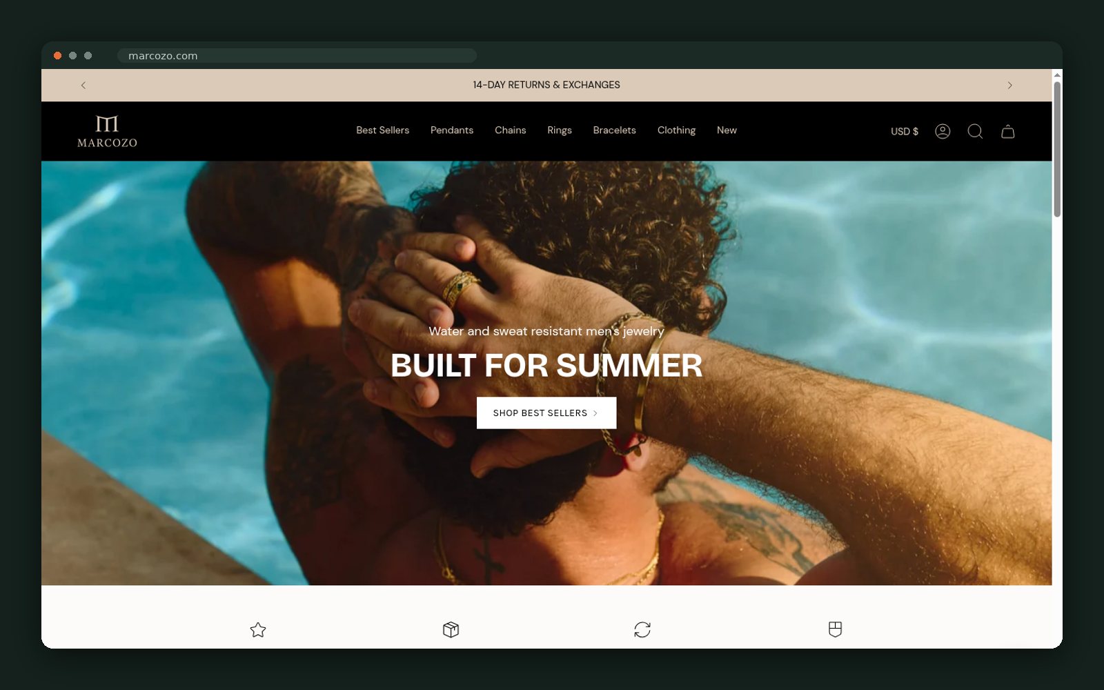 Homepage hero — Built for Summer campaign